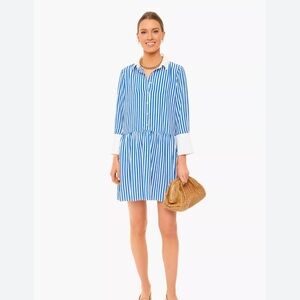 Tuckernuck Hayes Blue & White Stripe Shirtdress Size XXL VGUC